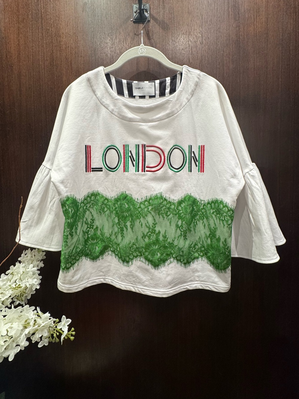Isabelle Blanche Paris Top - Ruffle sleeves, oversized XS